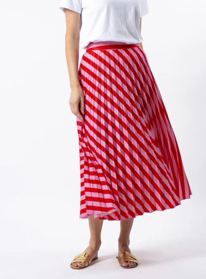 Bridget Skirt - Pink & Red Stripe