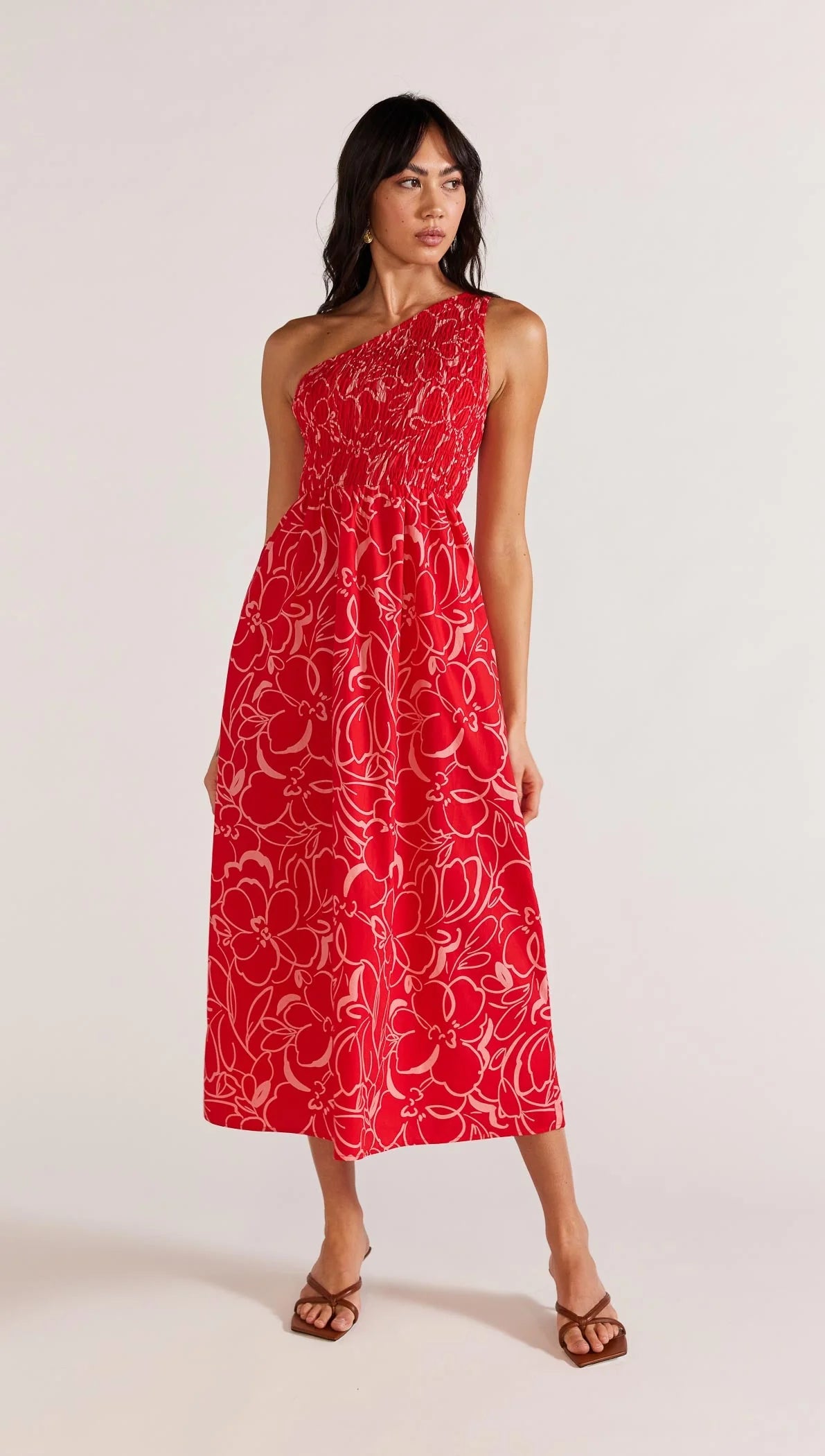 PALERMO ONE SHOULDER MIDI DRESS