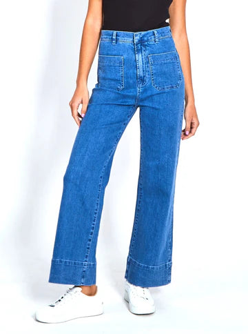 Milan High Rise Flare -Blue