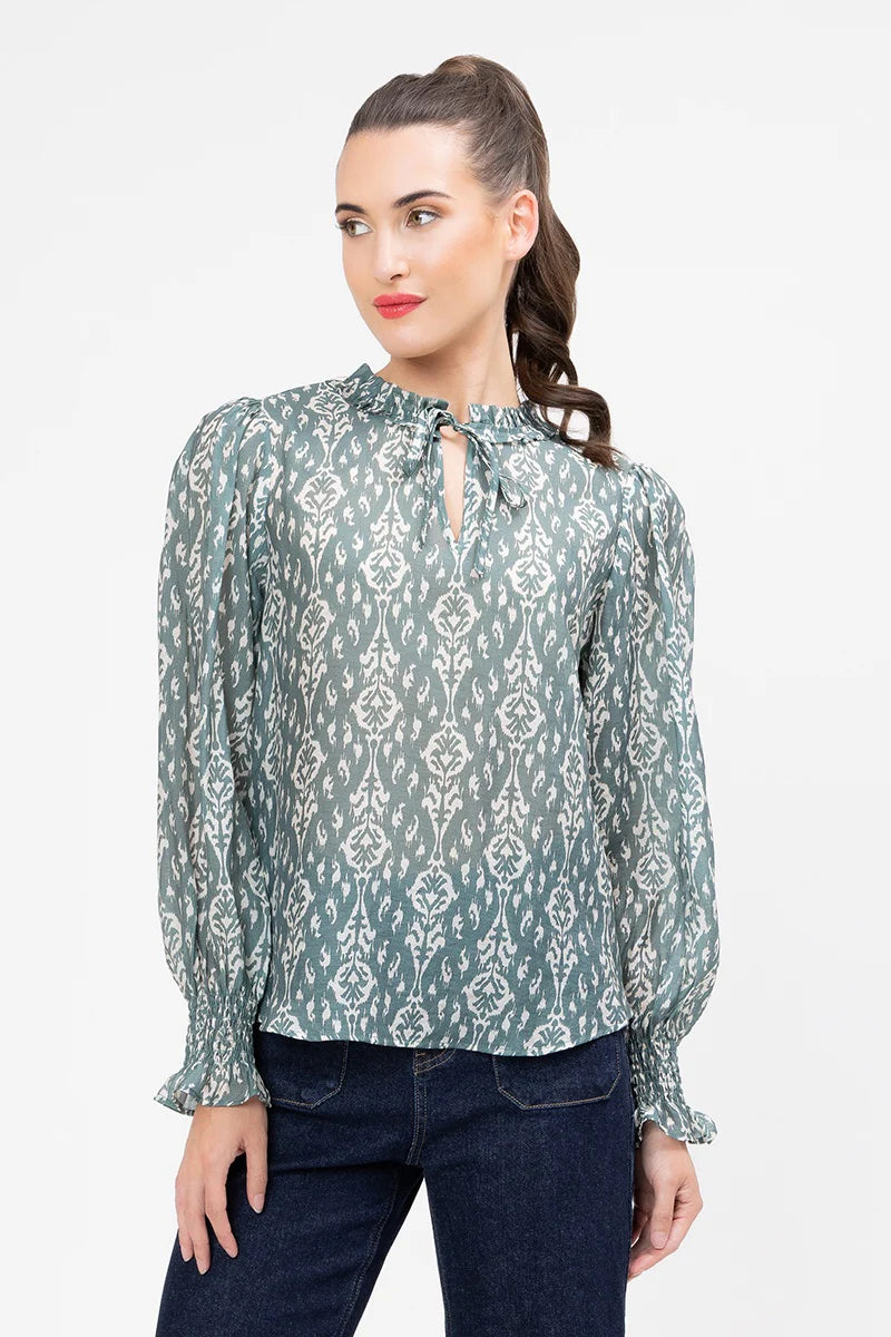 Emily Top - Green Mirage