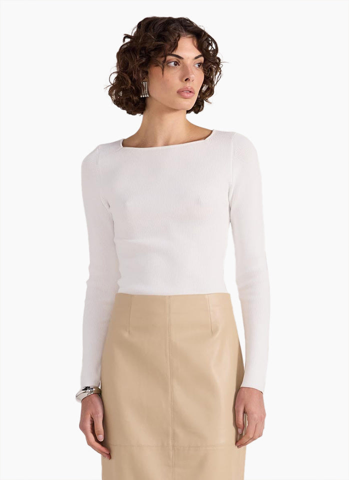 Nora Knit Top - White