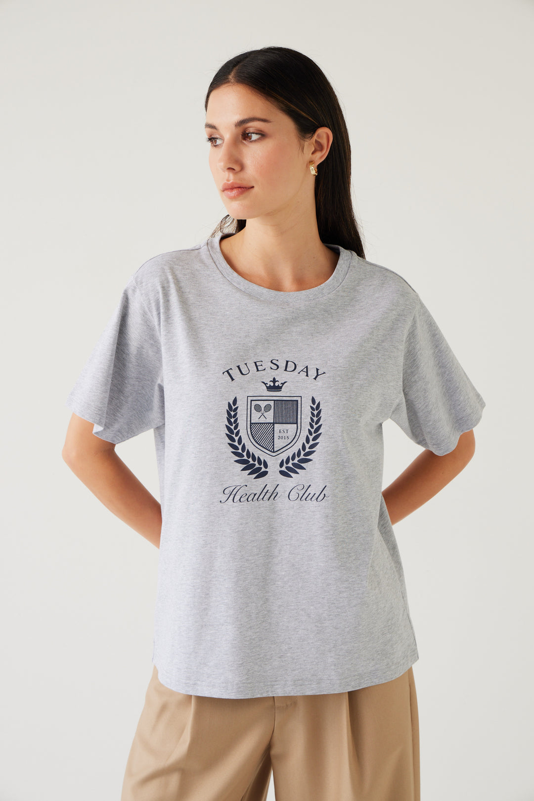 Band Tee | Grey/Navy