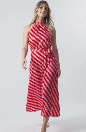 Clementine Dress | Pink & Red Stripe