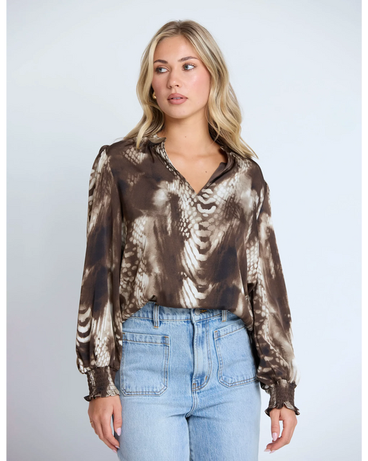 Cecily Shirt - Brown Python