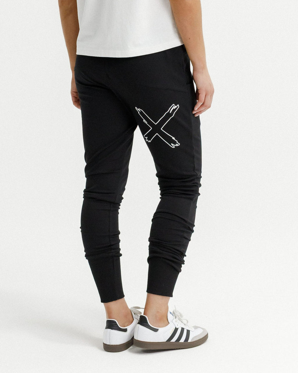 Winter Weight Apartment Pants- Black w White Outline X
