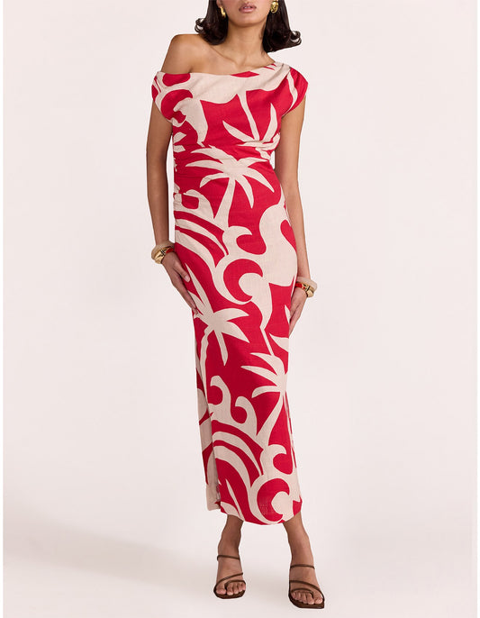 Rhodes Midi Dress| Red