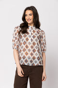 Nina Blouse-Choc Blue Diamond