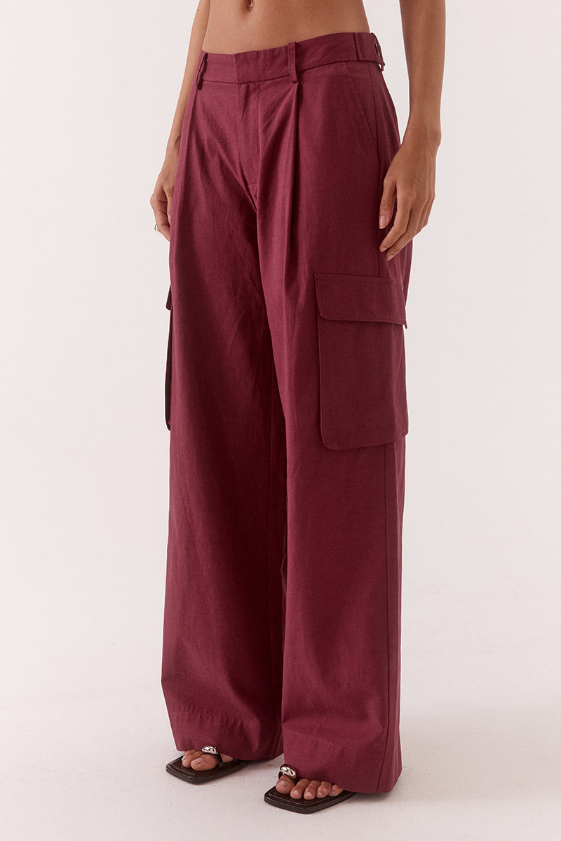 Sabine Cargo Pants- Vino
