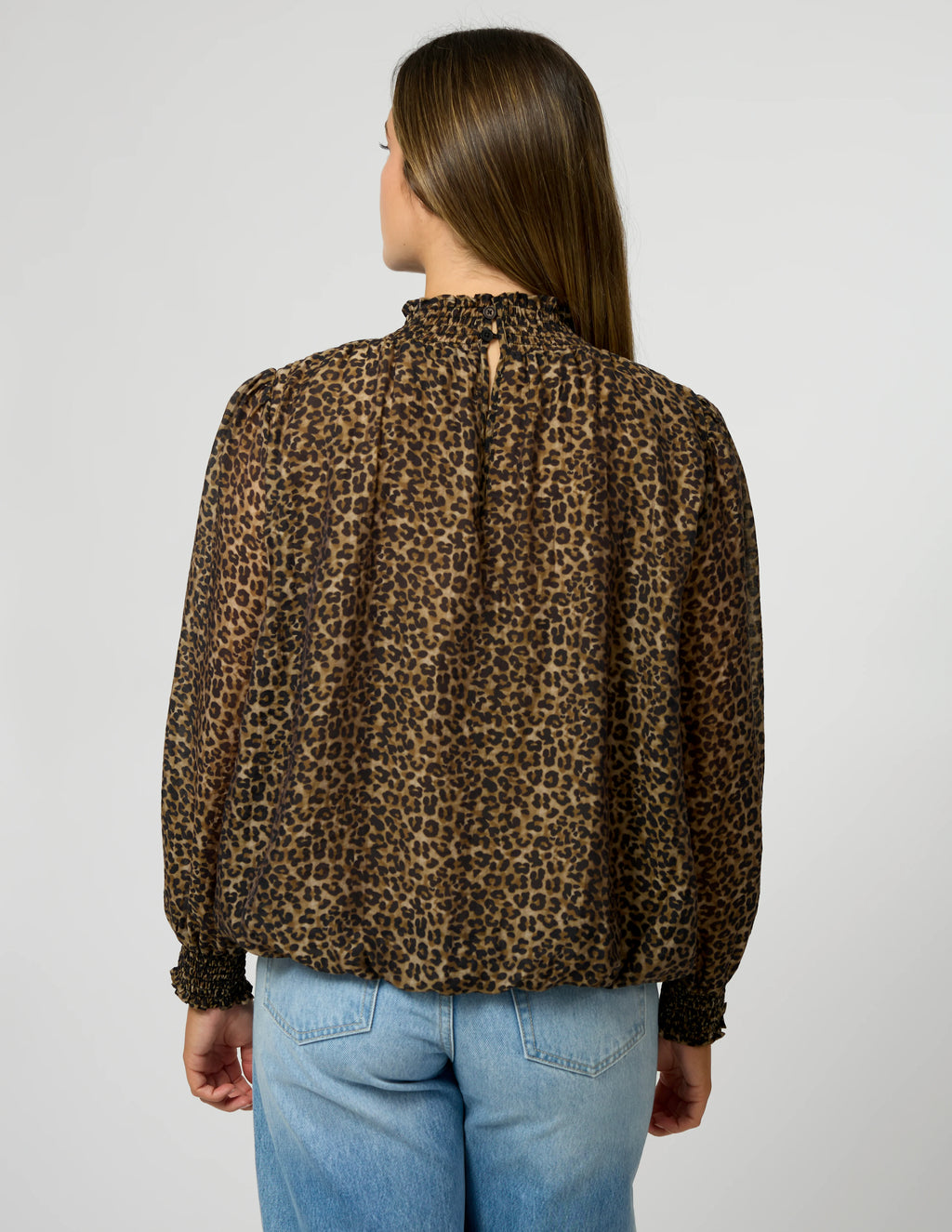 Sue Blouse- Beige Leopard