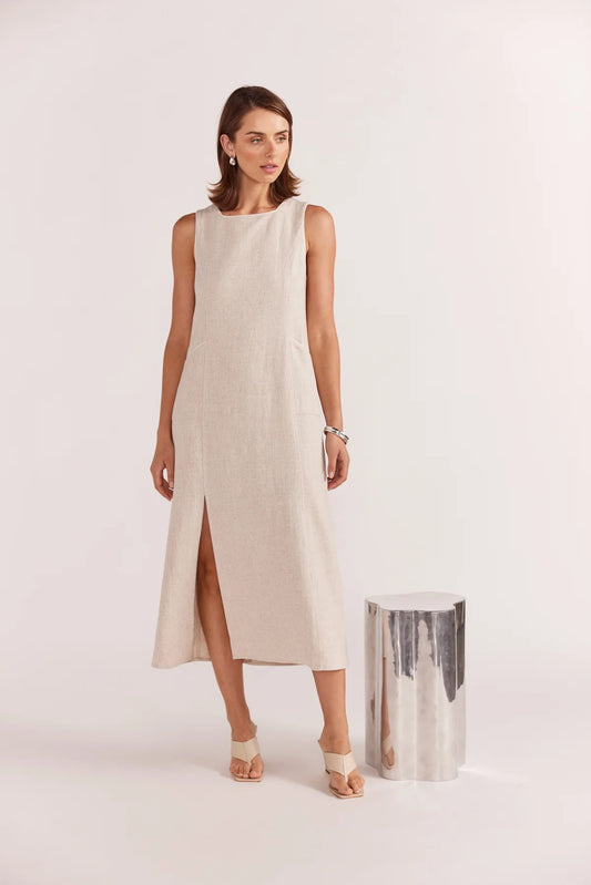 ALBA MIDI DRESS - NATURAL MARLE
