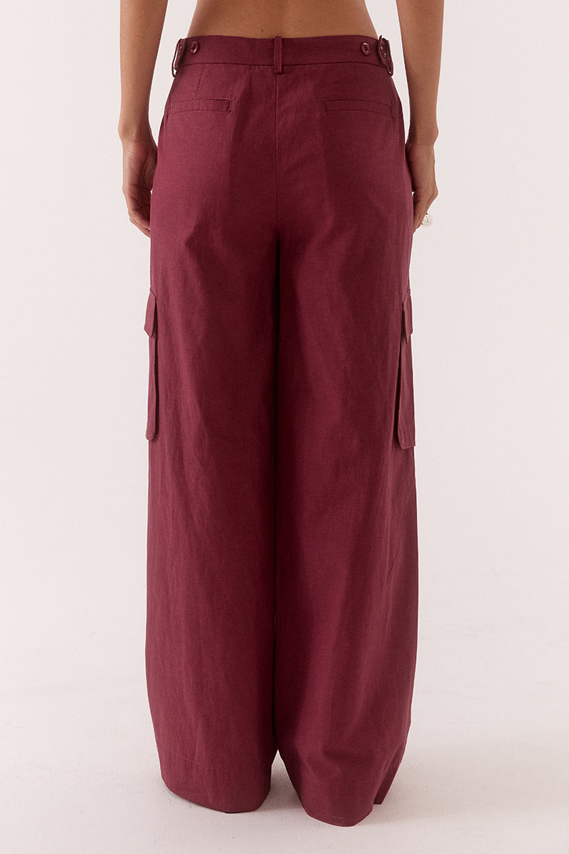 Sabine Cargo Pants- Vino