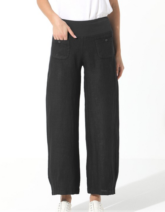 Elizabeth Scott Linen Pants | Black