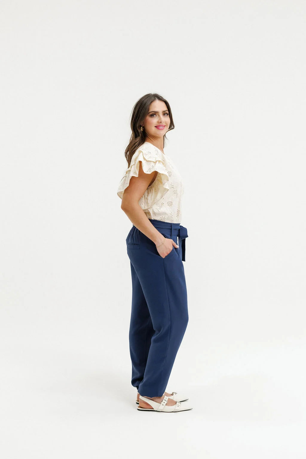 Evelyn Blouse-Coastal Daisies