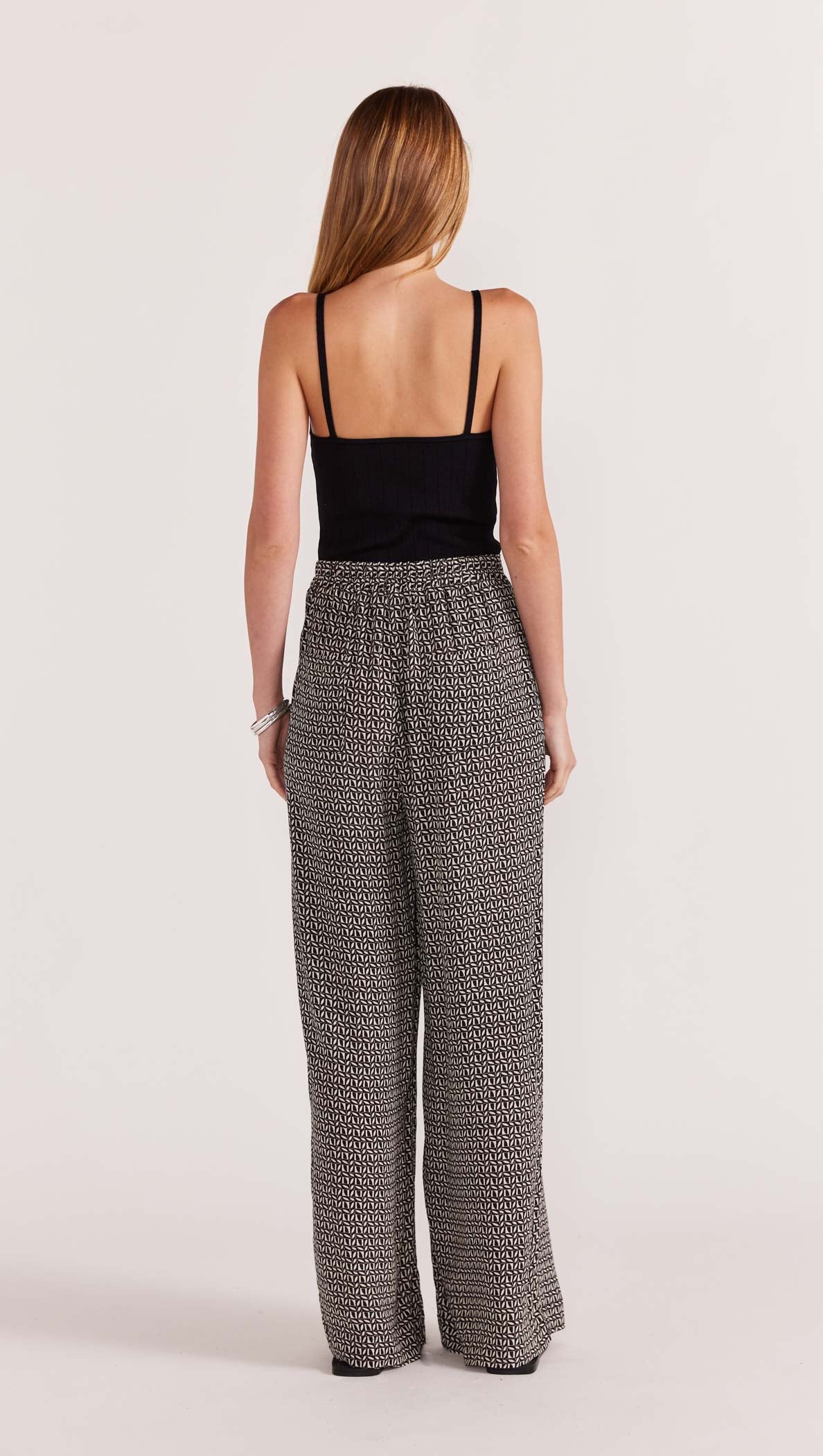 Della Wide Leg Pants | Black & Cream