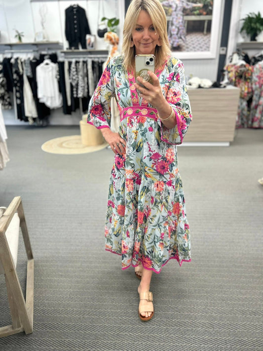 NEW CASTLE DRESS - Azelea Flower Print
