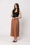 Luminous Skirt-Caramel Satin