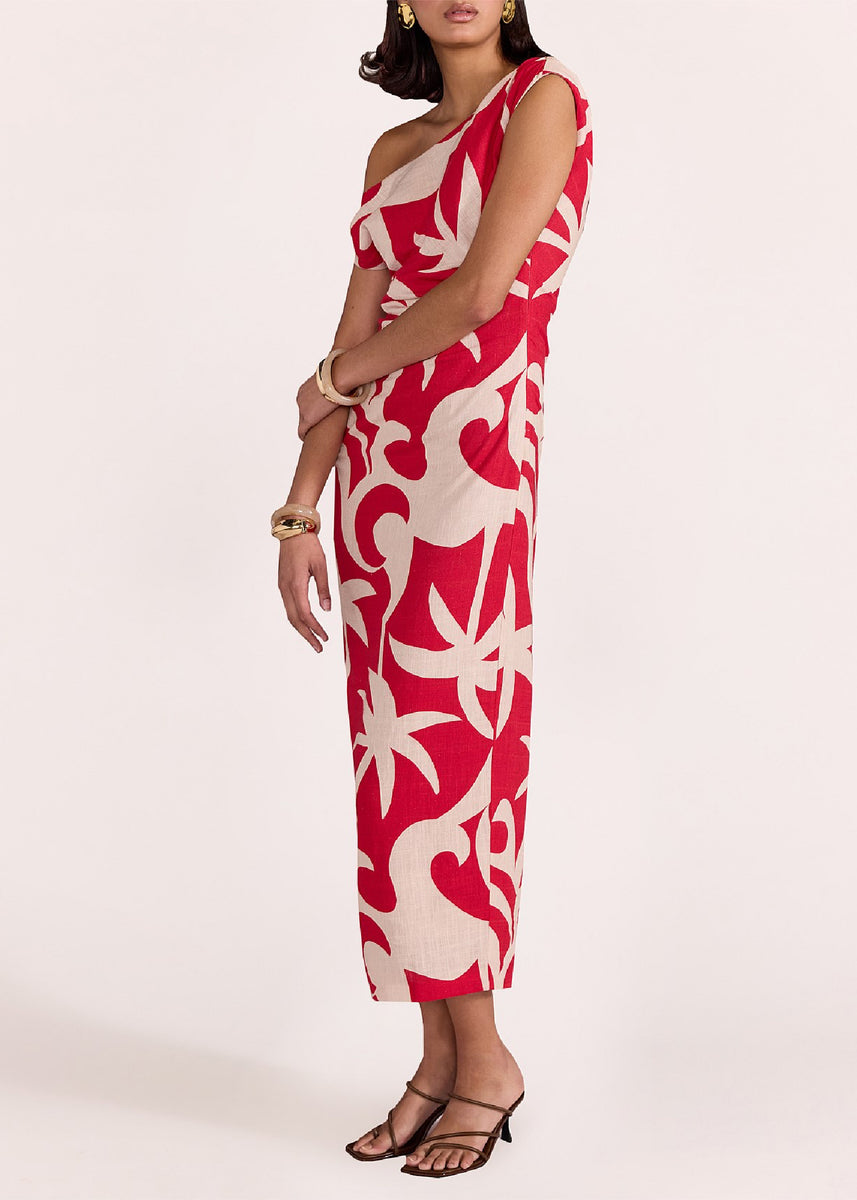 Rhodes Midi Dress| Red