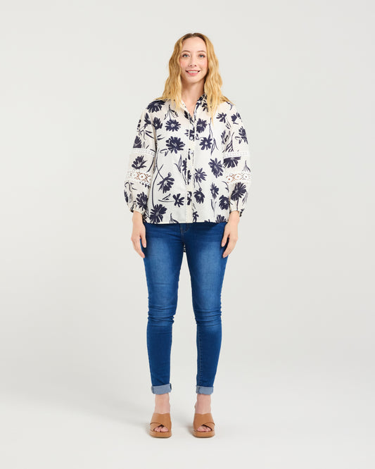 Arabella Shirt - Ink Blossom