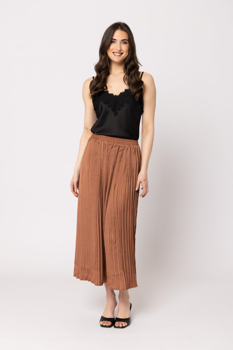 Luminous Skirt-Caramel Satin