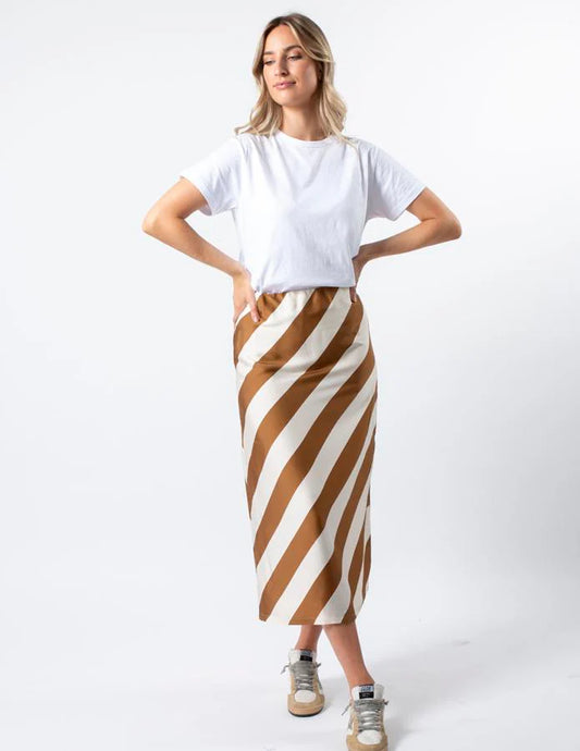 Erin Skirt - Choc Stripe