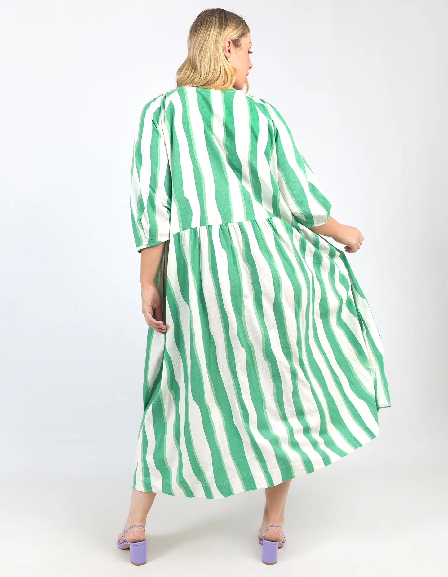 Spritz Dress | Green Stripe
