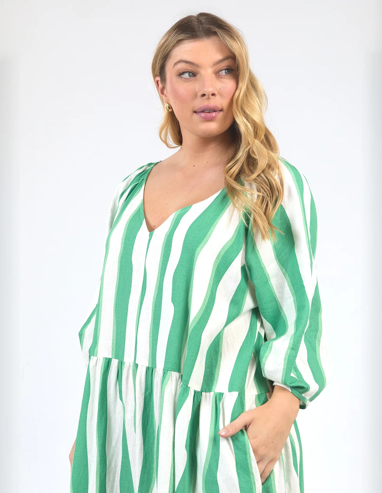 Spritz Dress | Green Stripe
