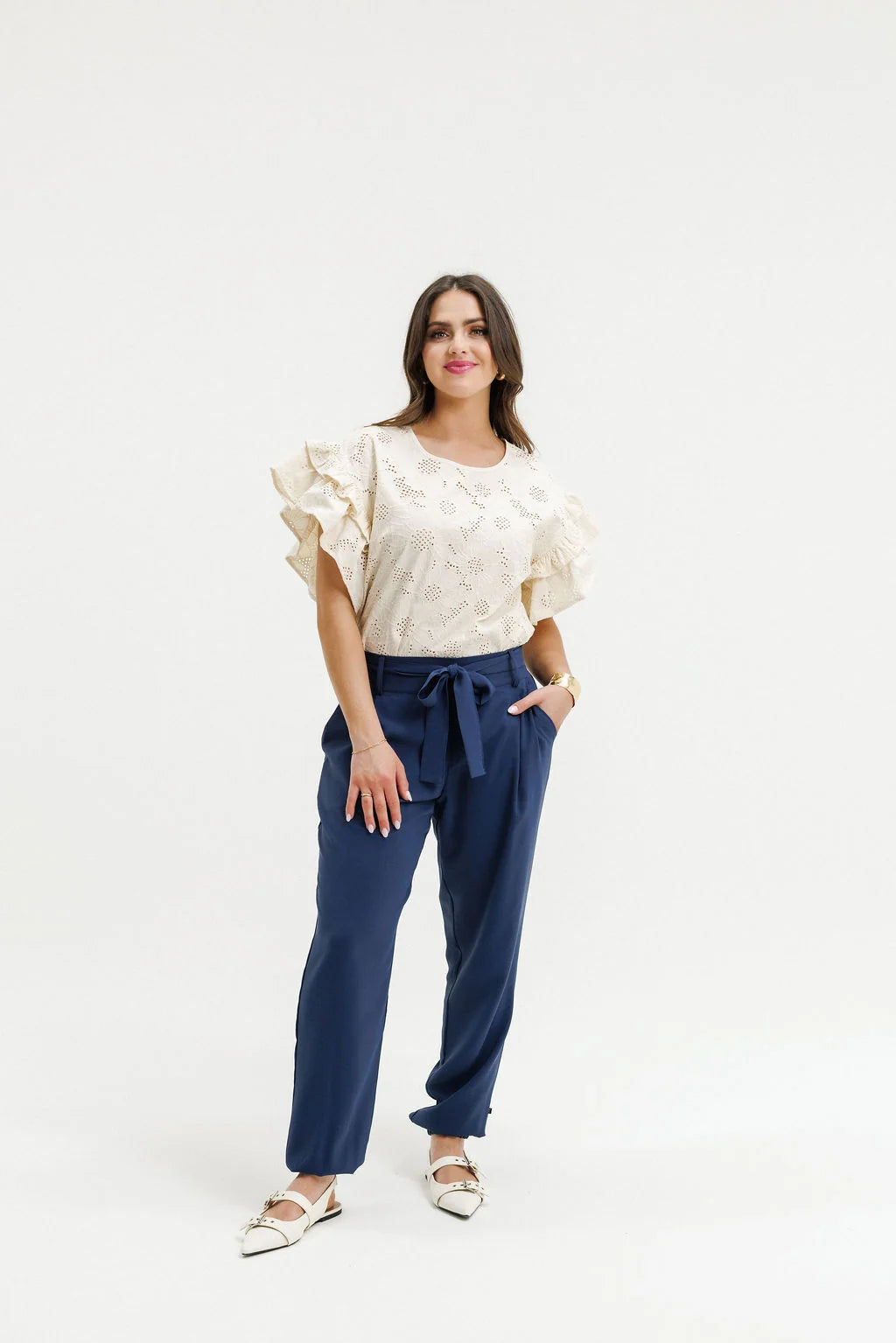 Evelyn Blouse-Coastal Daisies