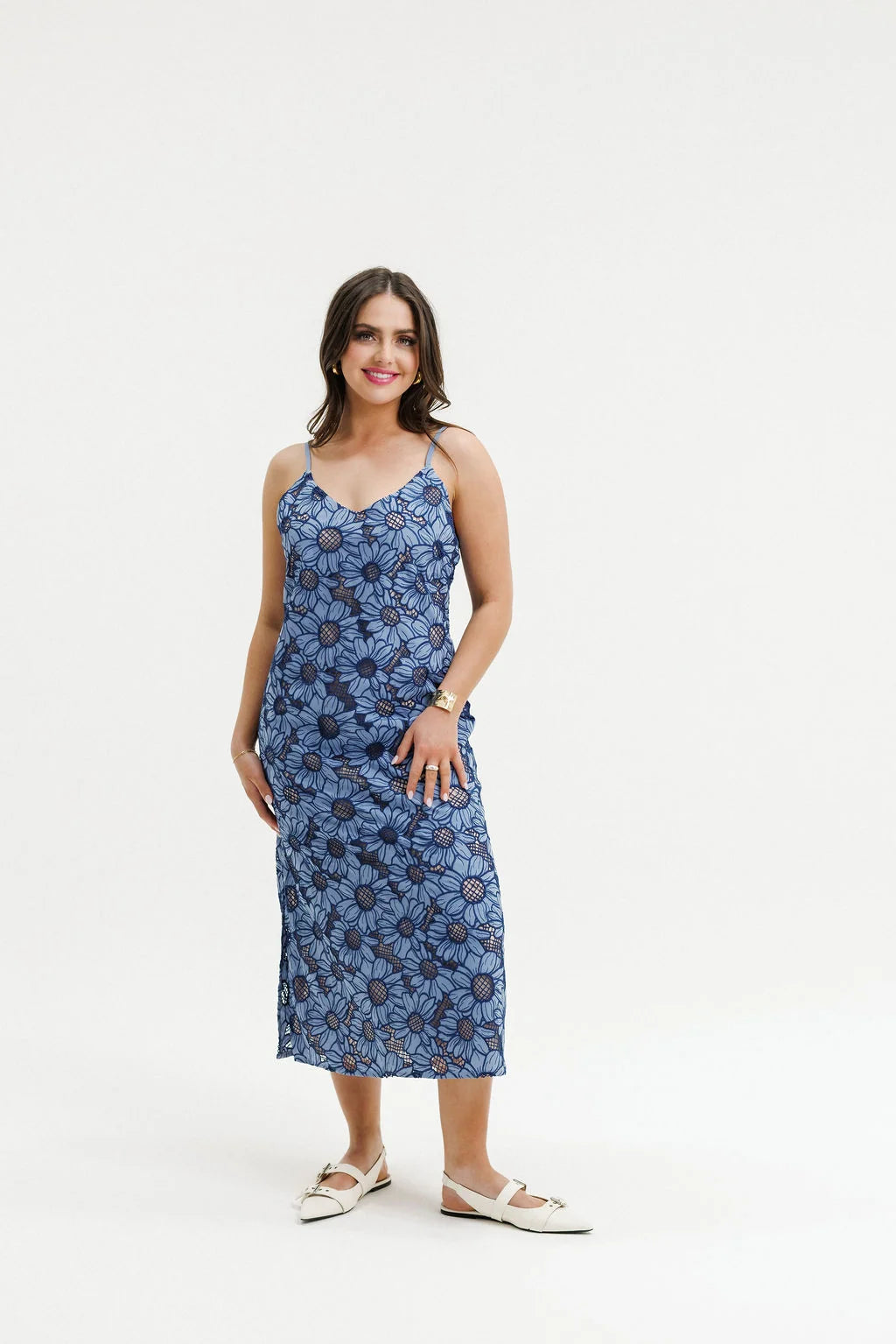 Slide Dress-Blue Bell
