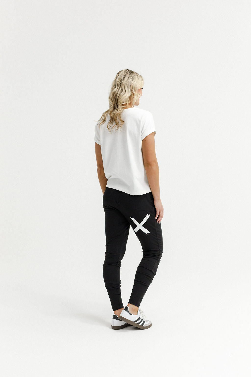 Apartment Pants- Black With White X