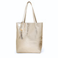 Italian Leather Shopper (Champagne)