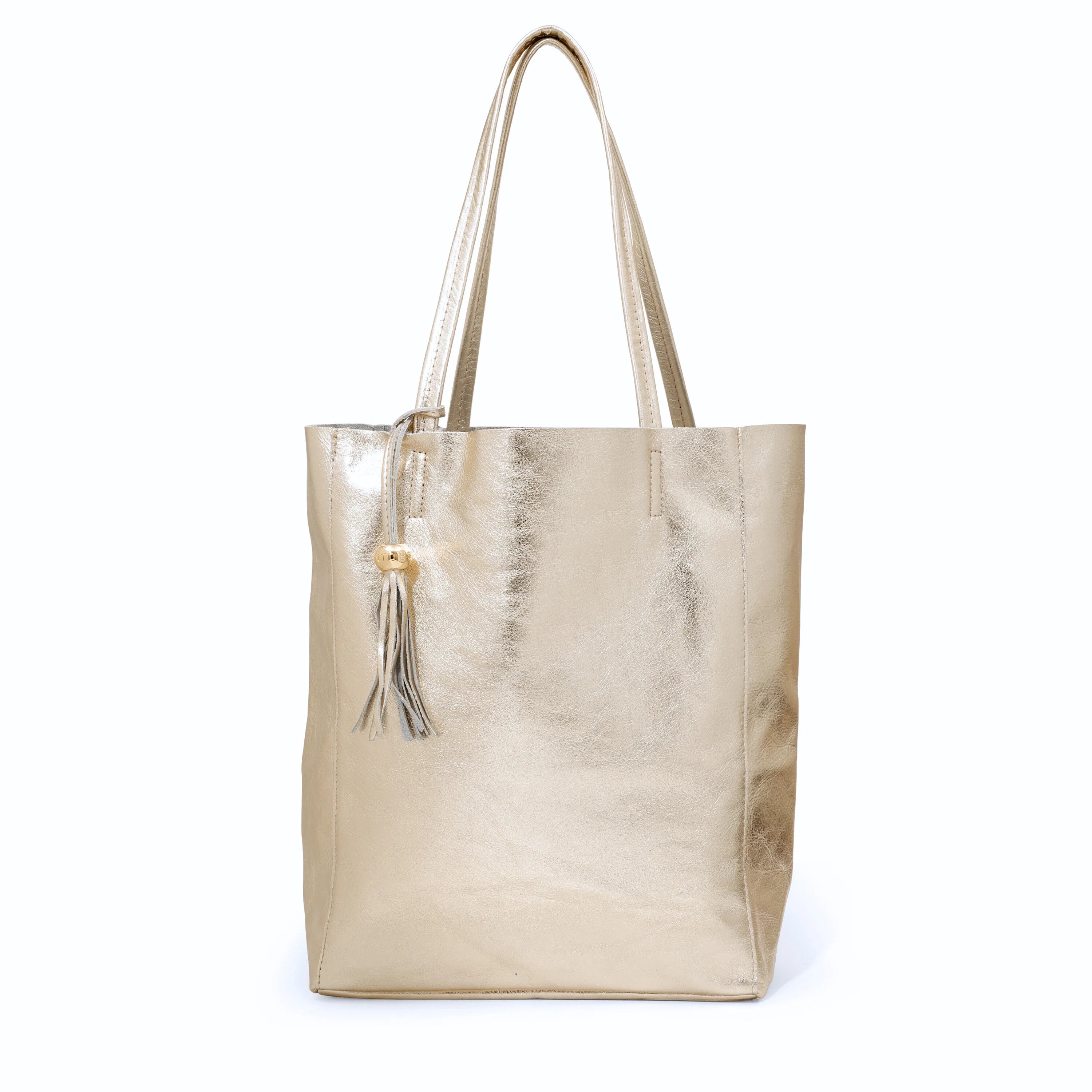 Italian Leather Shopper (Champagne)