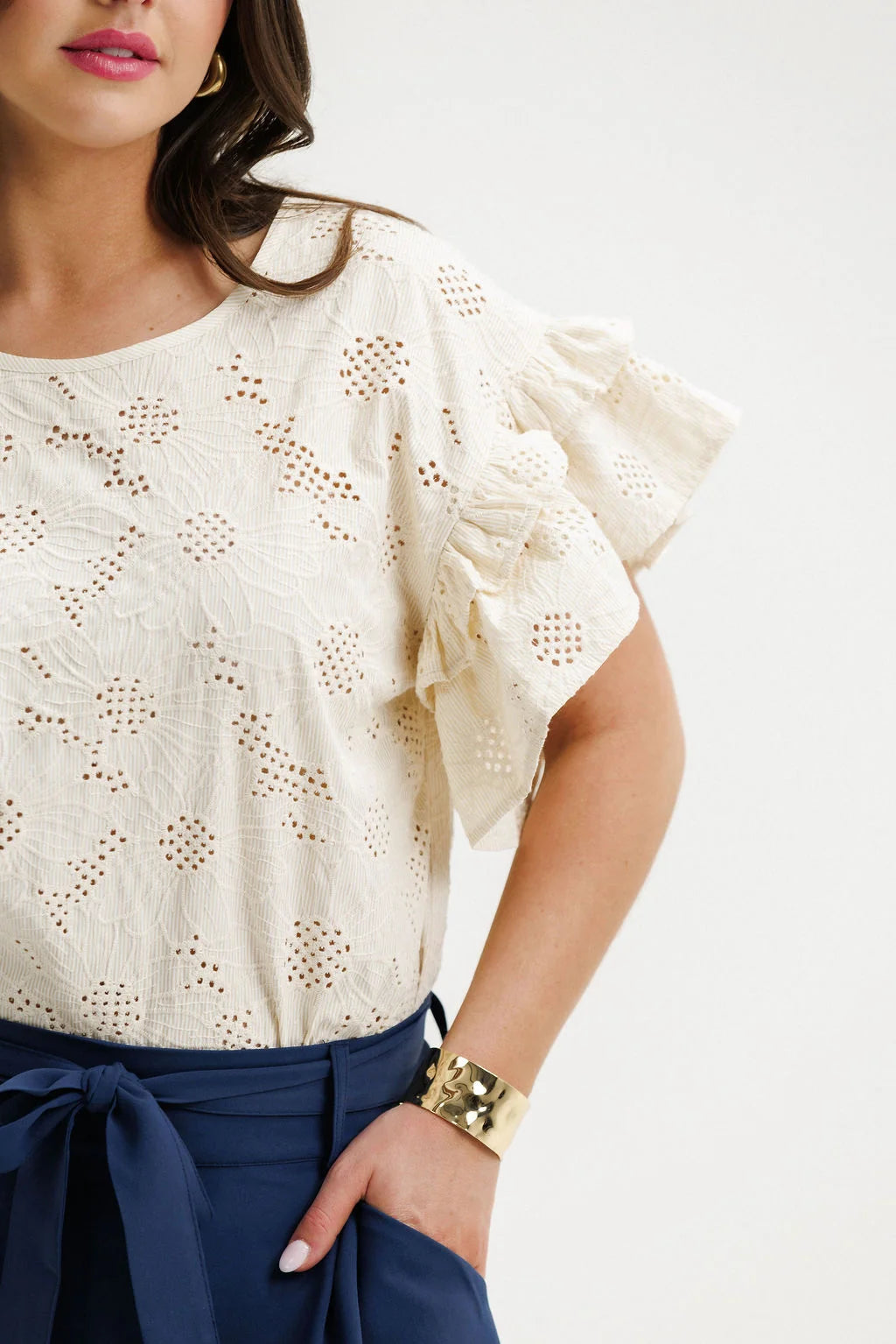 Evelyn Blouse-Coastal Daisies