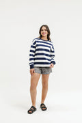 Stella Crew-Navy Stripes