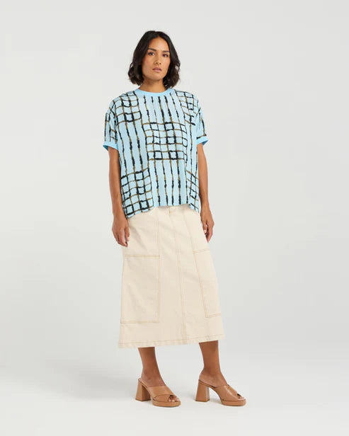 Brea Top - Skyline plaid