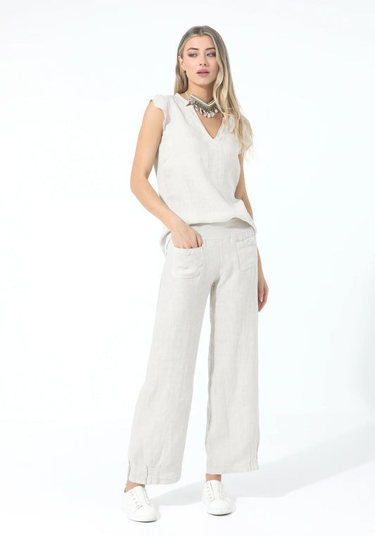 Elizabeth Scott Linen Pants | Beige