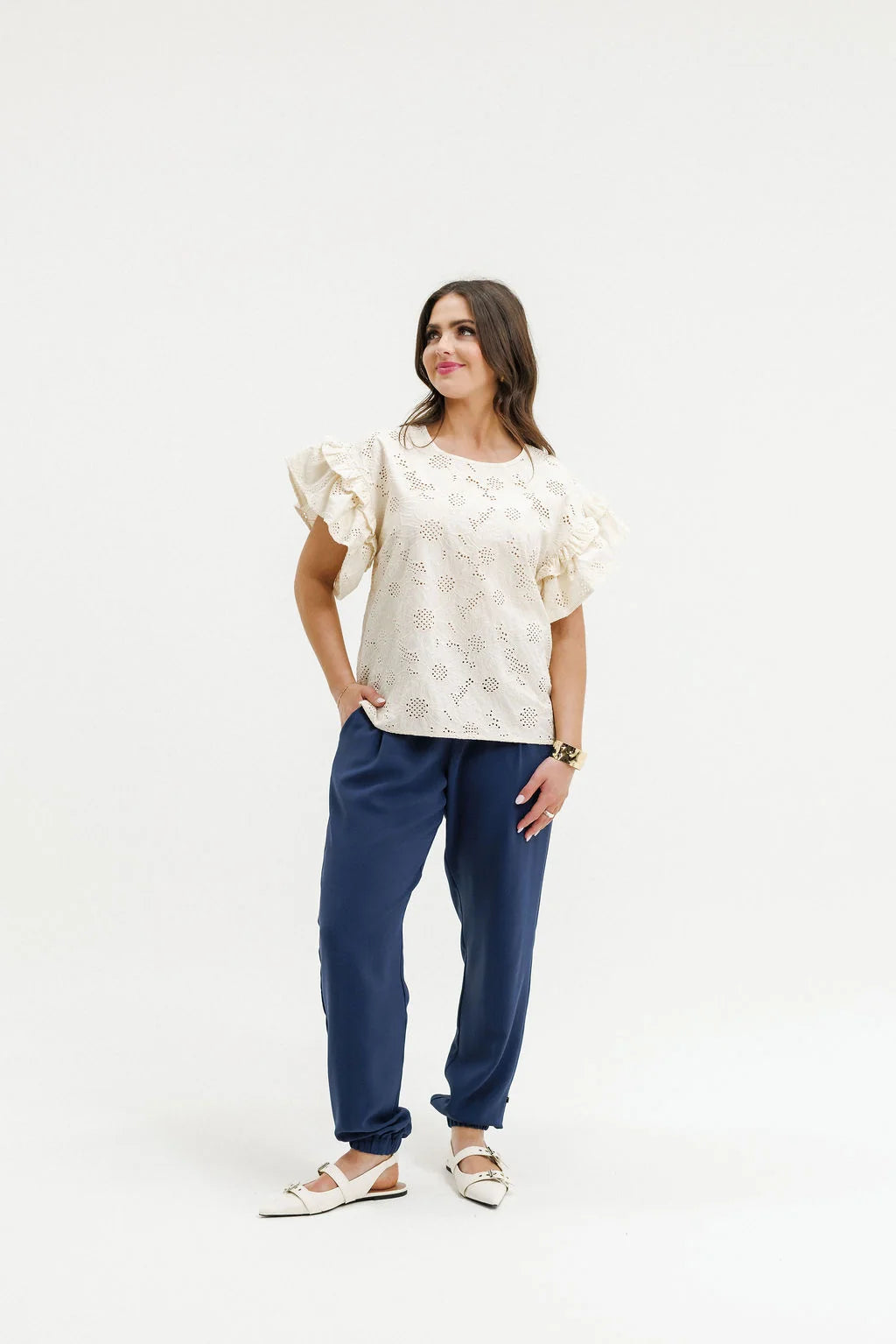 Evelyn Blouse-Coastal Daisies