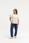 Evelyn Blouse-Coastal Daisies