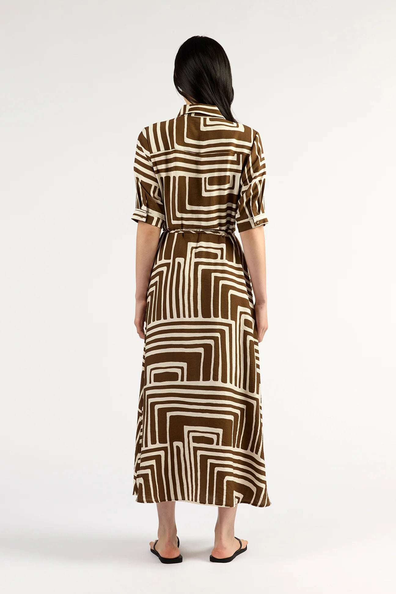 Nicola Dress-Choc Geo