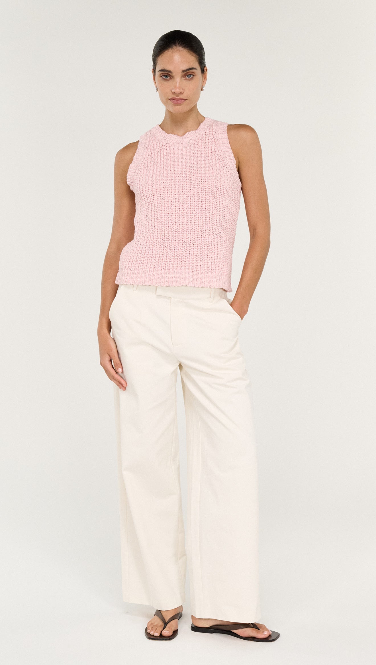 Cove Knit Tank- Pink