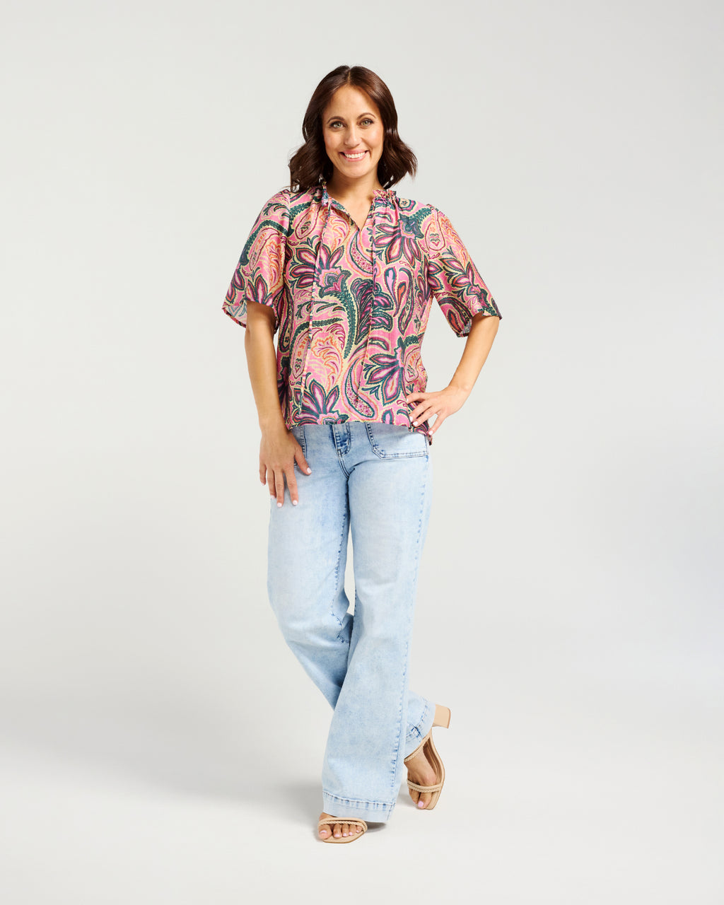 Hazel Top-Pink Paisley