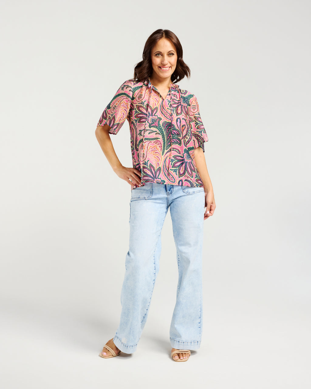 Hazel Top-Pink Paisley