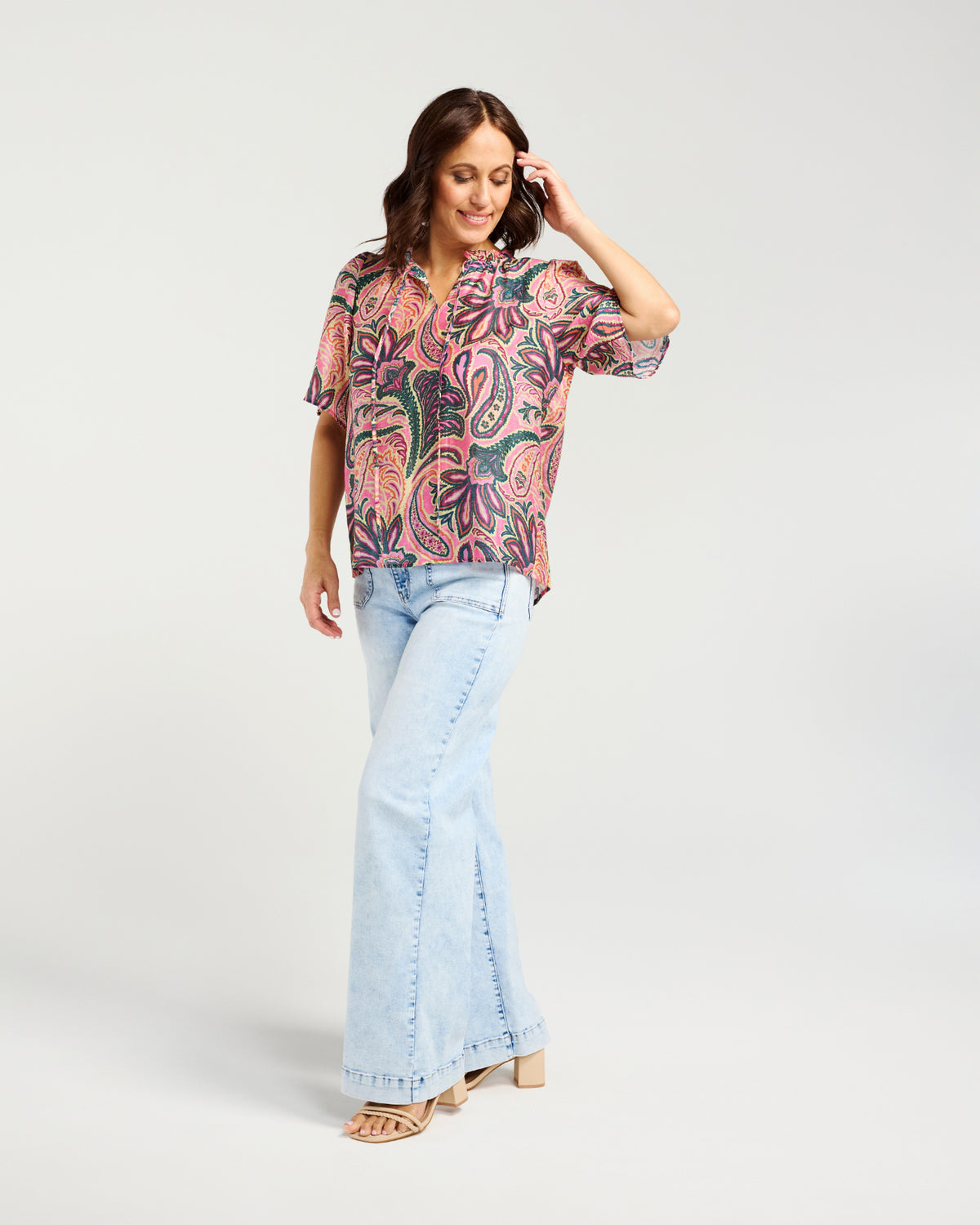 Hazel Top-Pink Paisley