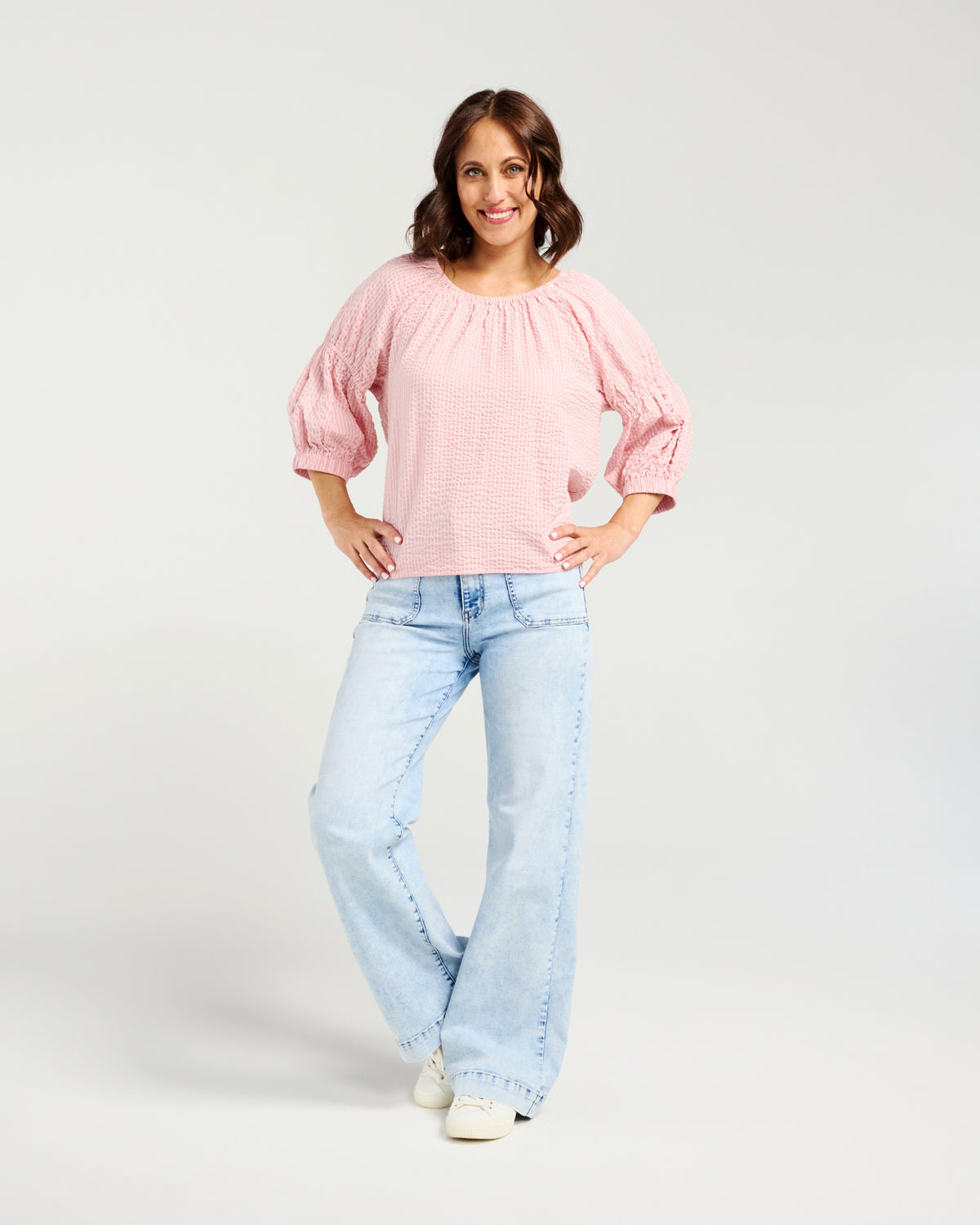 Caitlin Top-Pink Stripe