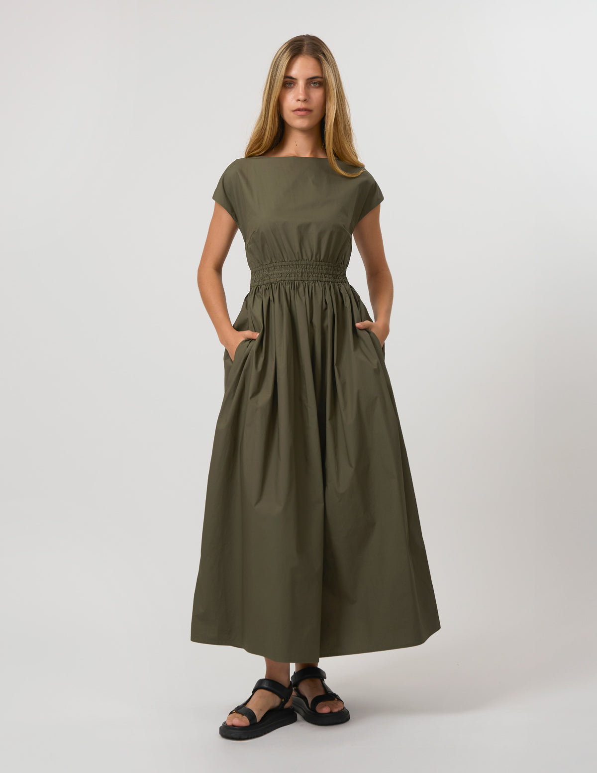 Dion Dress-Khaki