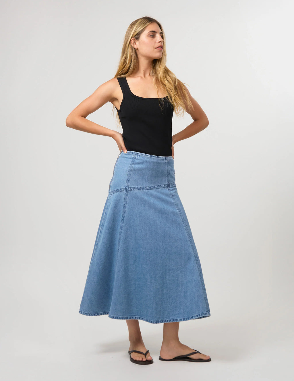 Hazel Skirt-Mid Blue