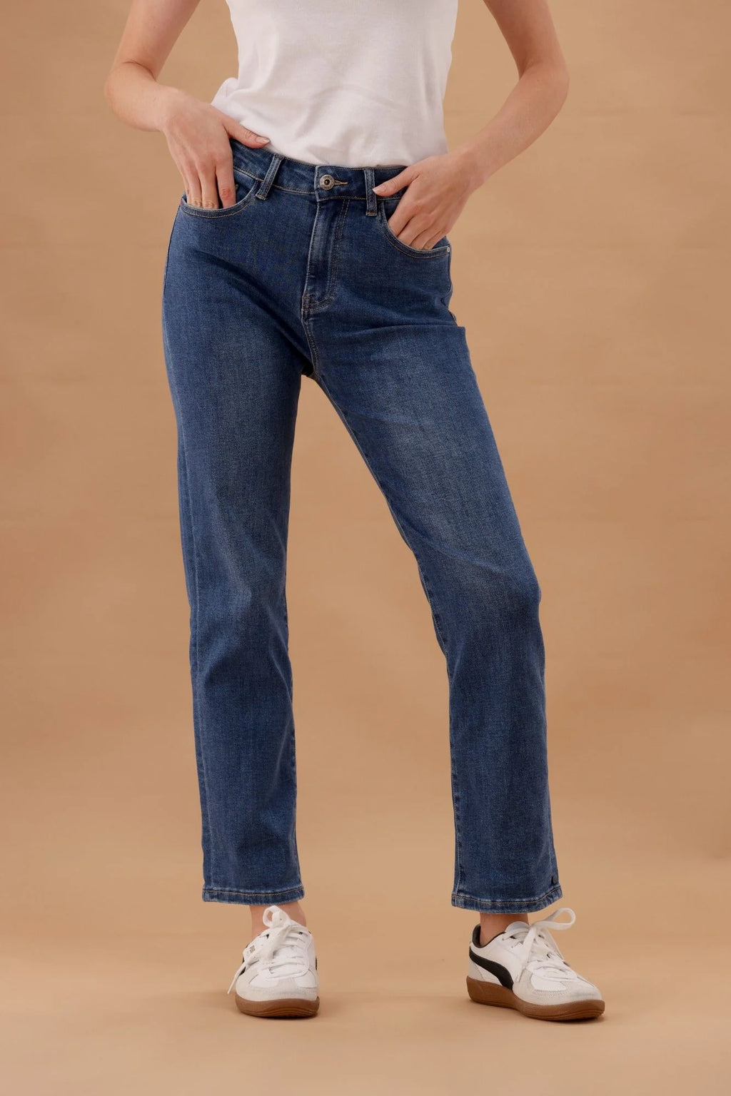 Ada Straight Leg Jean (Dark Blue)