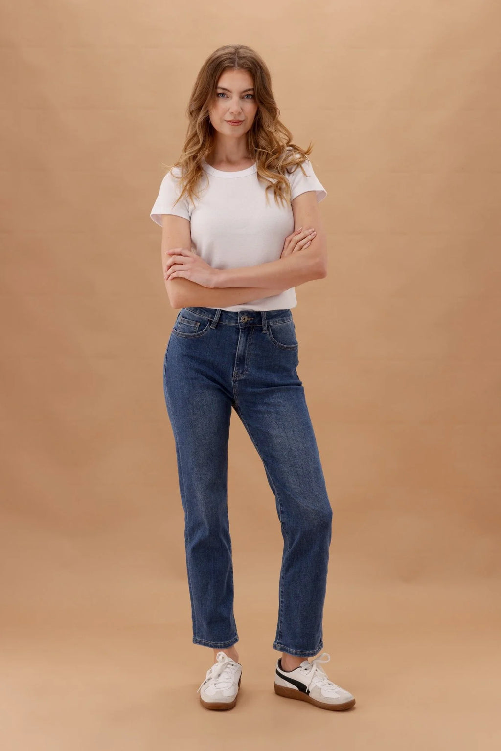 Ada Straight Leg Jean (Dark Blue)