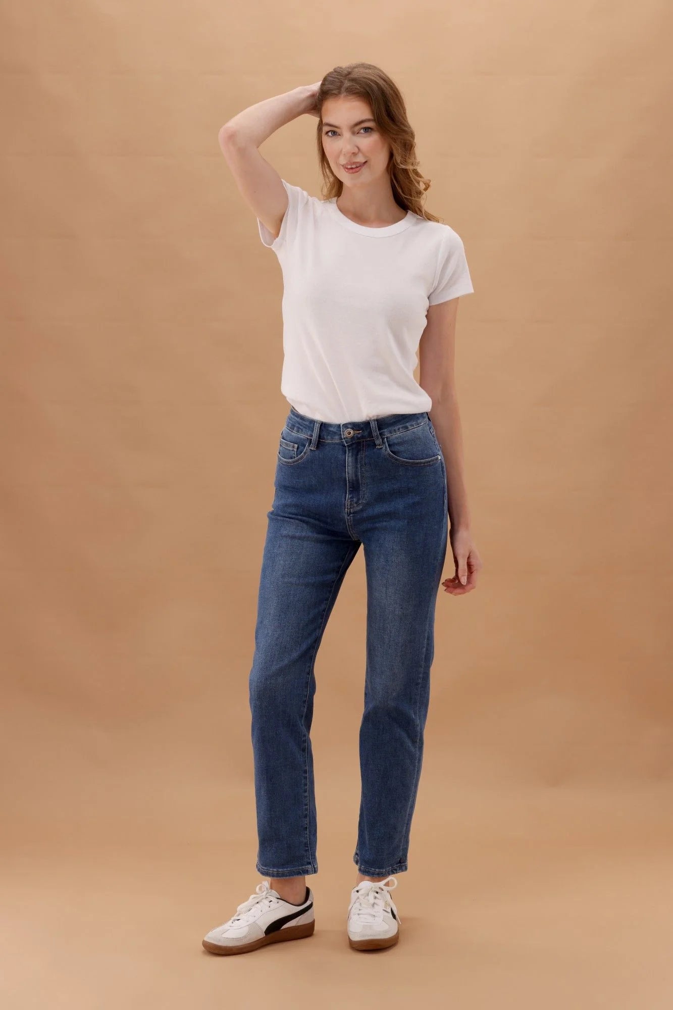 Ada Straight Leg Jean (Dark Blue)