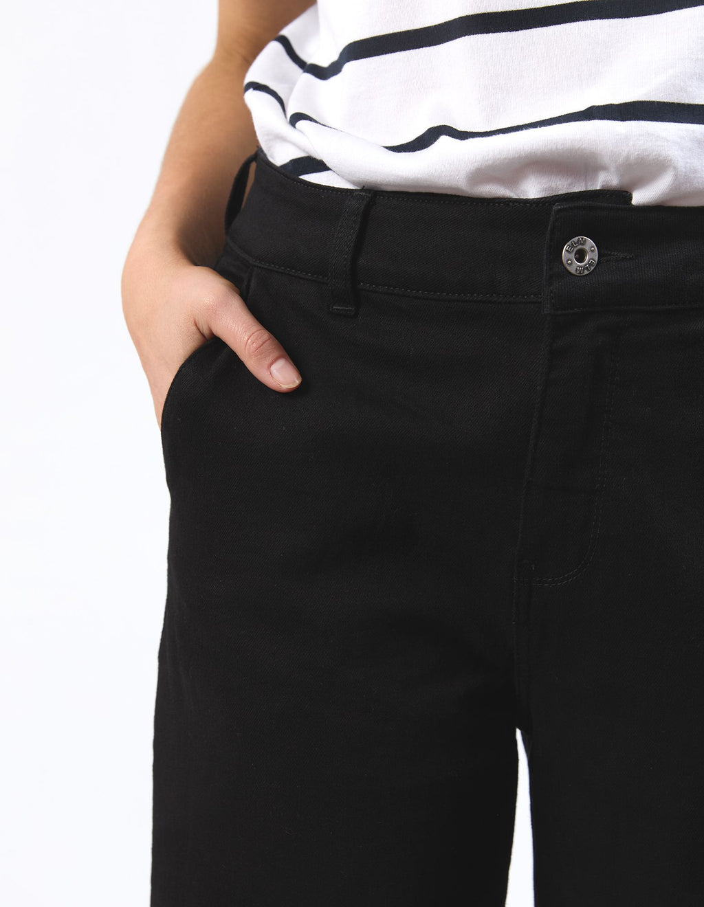 Sidney Cropped Wide Leg Jean (Black)