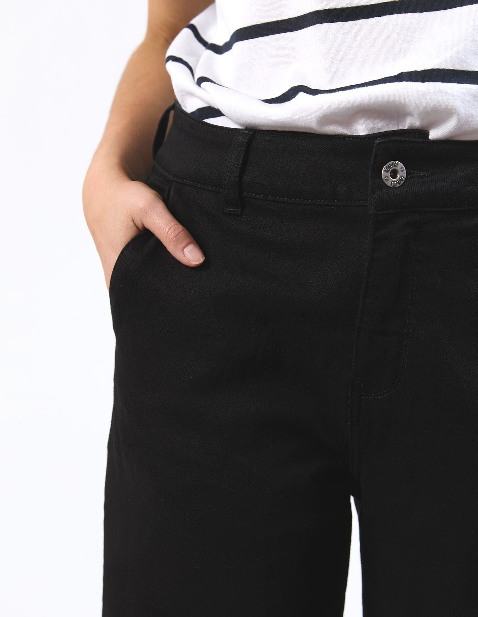 Sidney Cropped Wide Leg Jean (Black)